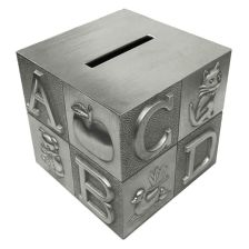 Abc Cube Pewter Money Bank