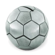 Soccer Ball Pewter Money Bank