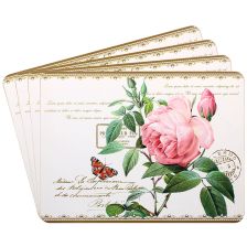 Redoute Rose Placemats Set 4