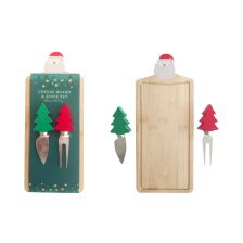 Xmas Bamboo Board 2 Cheese Kns