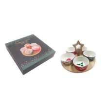 Xmas Ceramic Round Bowl Set 5