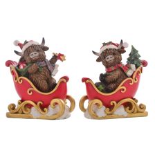 Xmas Highland Cow Sleigh (2)