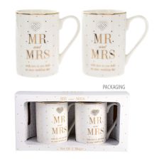 Mad Dots Mr & Mrs Mug Set Of 2